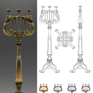 Angelical Harp Candle Stand Design